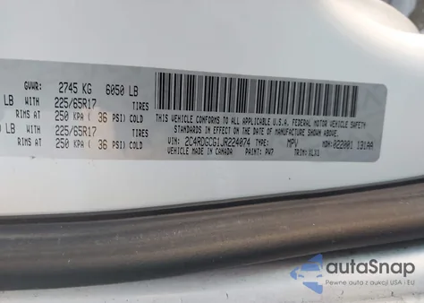 2018 Dodge Grand Caravan Sxt из США, поврежденный, VIN 2C4RDGCG1JR224074